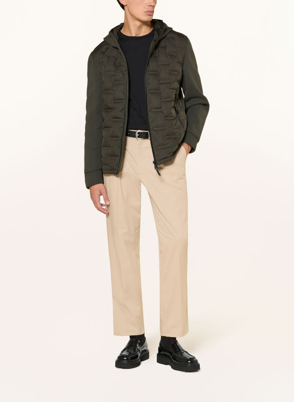 STRELLSON AVIO Quilted Jacket in a Mix of Materials DARK GREEN
