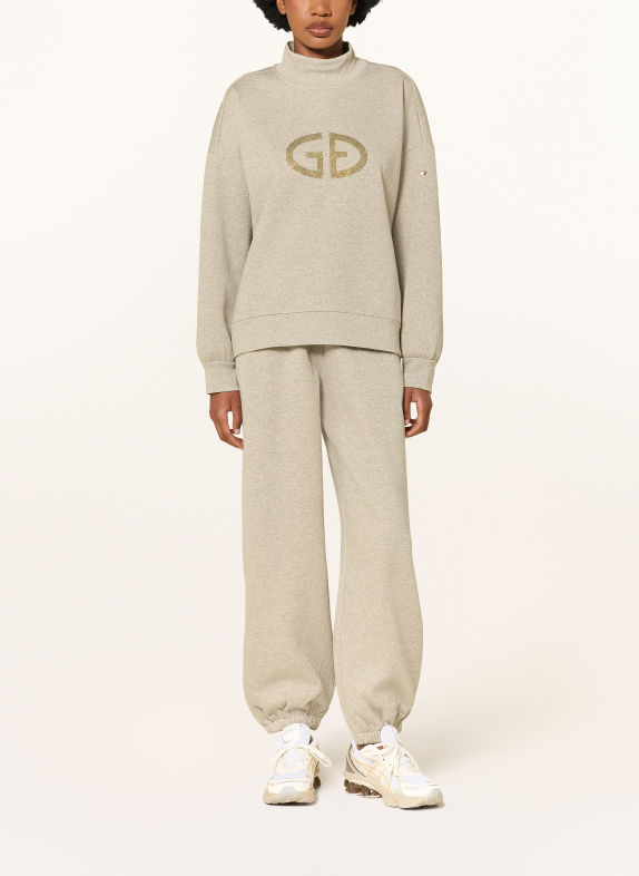 GOLDBERGH SIZZLE Sweatshirt with Glitter Yarn and Rhinestones GRAY / GOLD