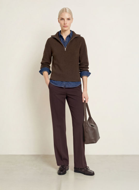 BRAX Marlenehose MAINE aus Jersey BRAUN