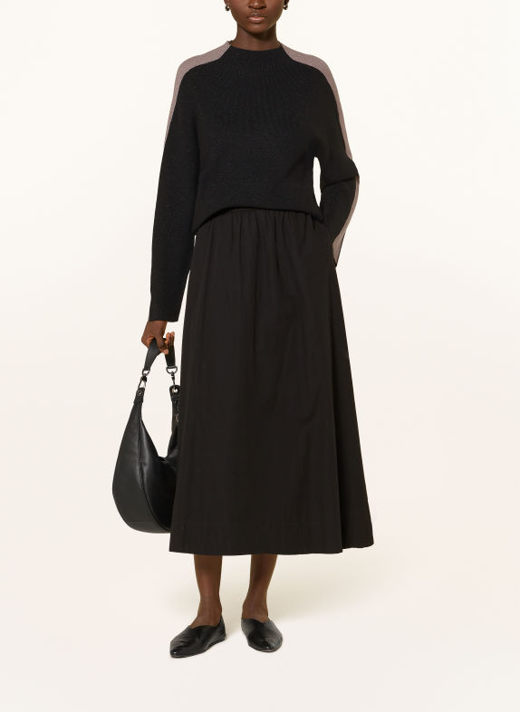 MARC AUREL Pull en laine pailletée NOIR / TAUPE