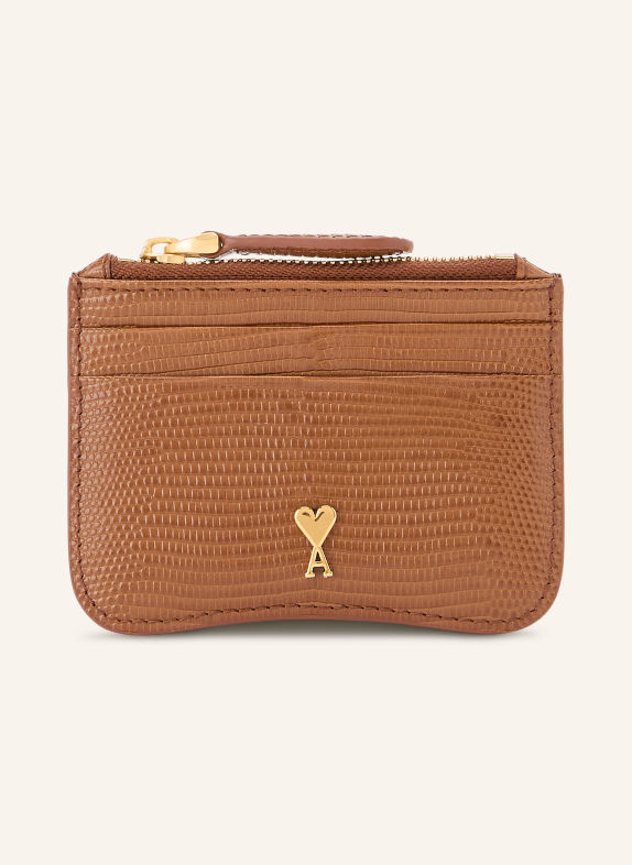 AMI PARIS PARIS PARIS Card wallet with Coin Pocket COGNAC