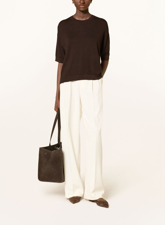 Smith & Soul Knit shirt with glitter yarn DARK BROWN