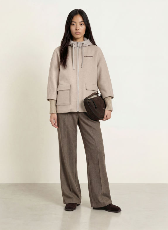 Smith & Soul Jacke im Materialmix HELLBRAUN