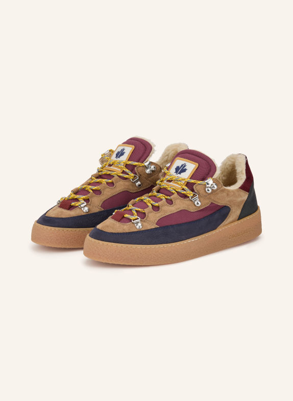DSQUARED2 Sneaker RAPPER'S DELIGHT HELLBRAUN / DUNKELROT / DUNKELBLAU