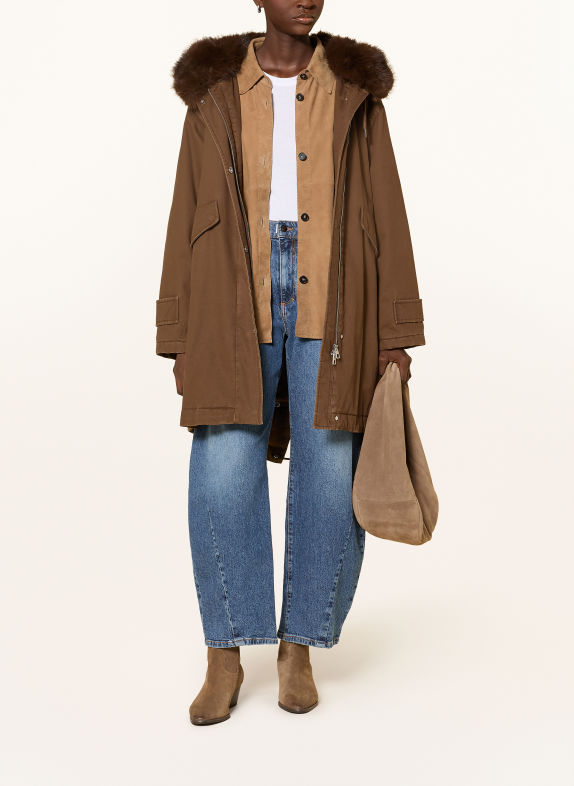 Marc O'Polo Parka with detachable faux fur BROWN / DARK BROWN