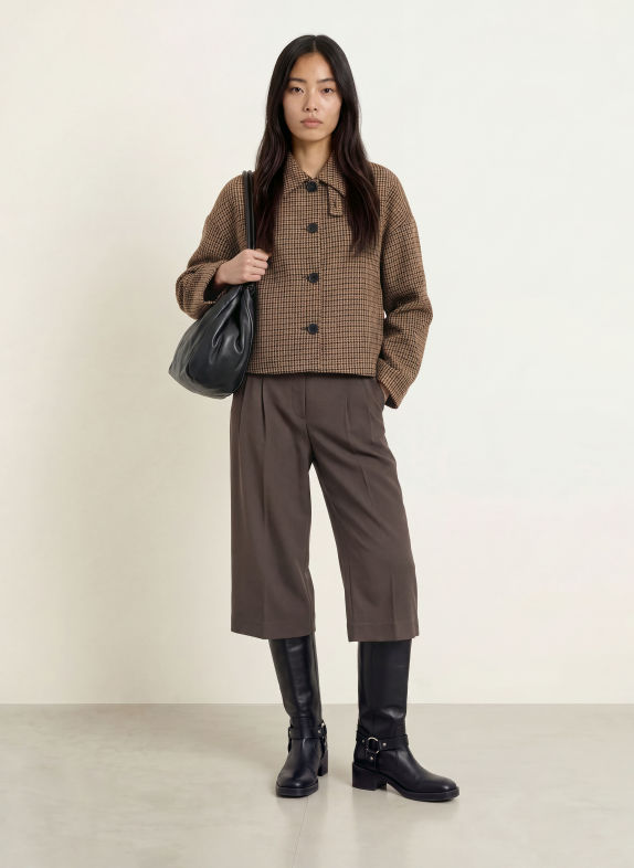 GRACE & MILA Veste boxy ARTHUR MARRON / BEIGE / NOIR