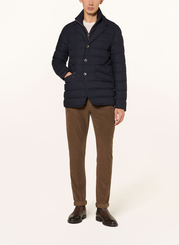 HERNO Down jacket with removable collar DARK BLUE