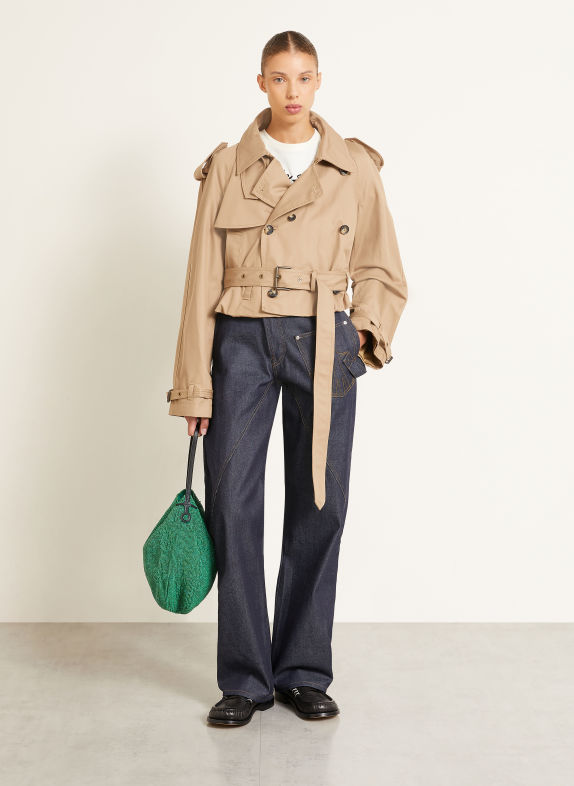 JW ANDERSON BULB SMALL Bucket Bag with Decorative Beads GREEN / BLACK