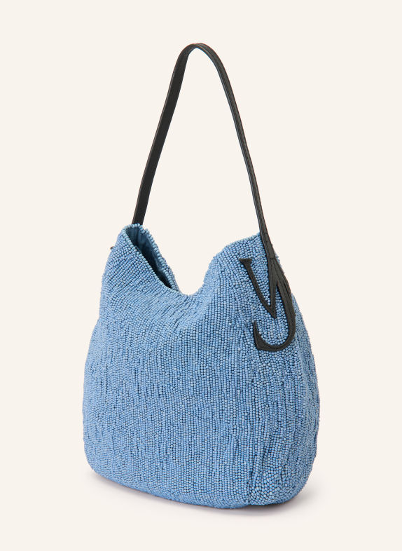JW ANDERSON Taske BULB SMALL med smykkeperler LYSEBLÅ / SORT