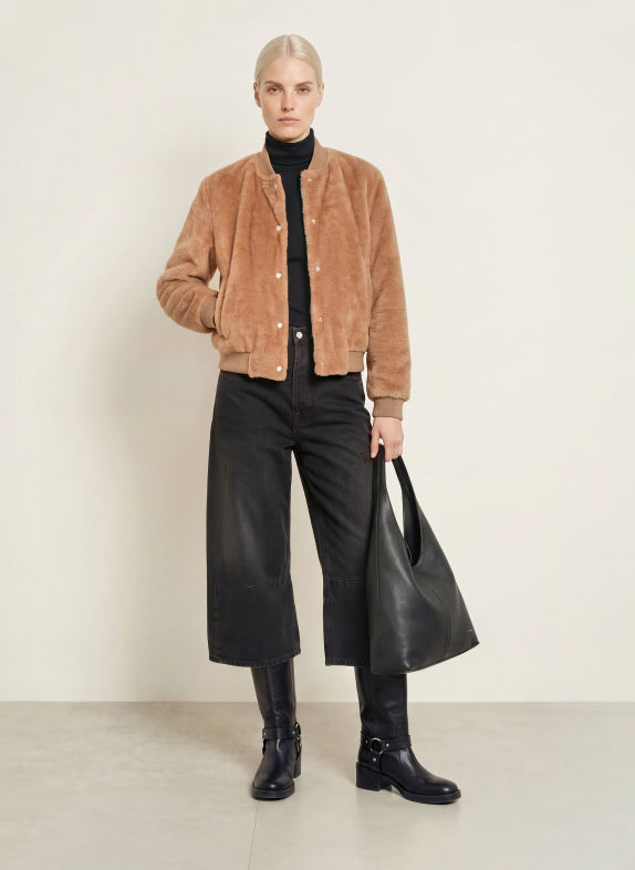 RINO & PELLE Kunstfell-Blouson FELIX HELLBRAUN