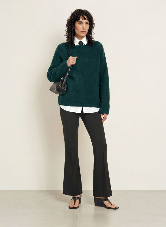 The Frankie Shop TIMEA Sweater with Mohair DARK GREEN