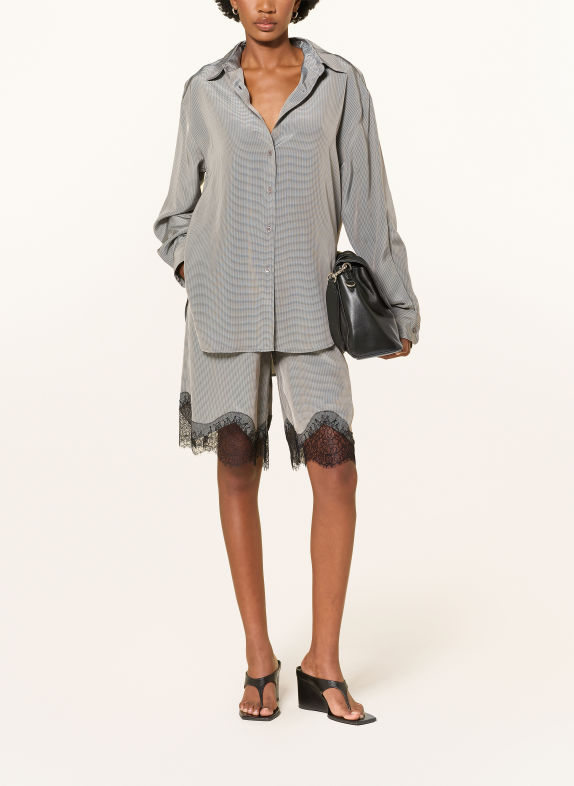 The Frankie Shop BAXTER-Bermuda met kant DONKERGRIJS / CRÈME / ZWART