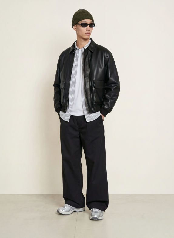carhartt WIP Jacke ARIZONA in Lederoptik SCHWARZ