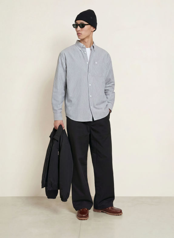 carhartt WIP Skjorta KANAN Loose Fit GRÅ / VIT