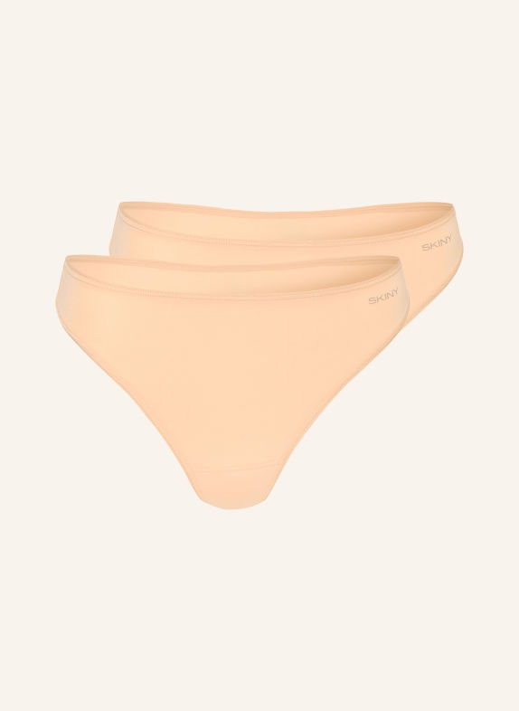 Skiny 2-pack strings ADVANTAGE COTTON STRETCH BEIGE