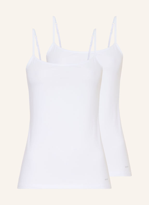 Skiny 2-Pack COTTON STRETCH Tops WHITE