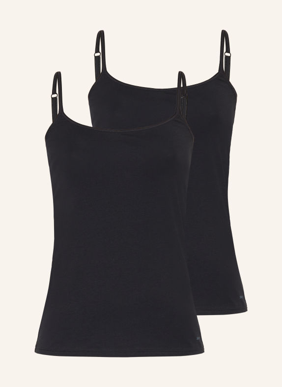 Skiny 2-Pack COTTON STRETCH Tops BLACK