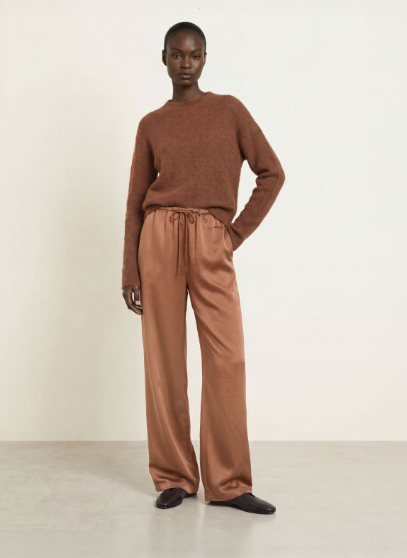 Juvia Marlenehose FLORENS aus Satin BRAUN