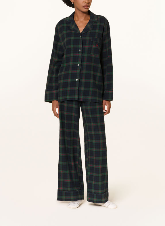 POLO RALPH LAUREN Pyjama van flanel DONKERGROEN / DONKERBLAUW / ZWART