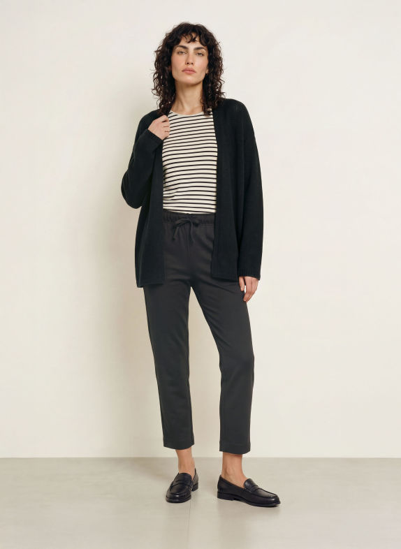 Juvia Flanellhose RITA im Jogging-Stil SCHWARZ