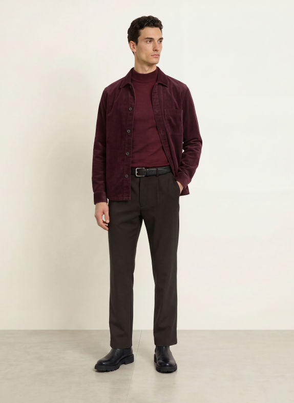MAERZ MUENCHEN Pull en laine mérinos ROUGE FONCÉ