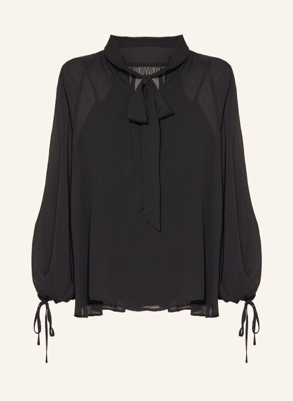 MRS & HUGS Strikblouse met strik en volants ZWART