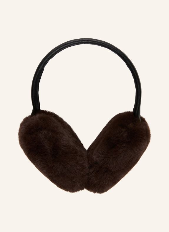 APPARIS Cache-oreilles ESME en fausse fourrure MARRON FONCÉ / NOIR
