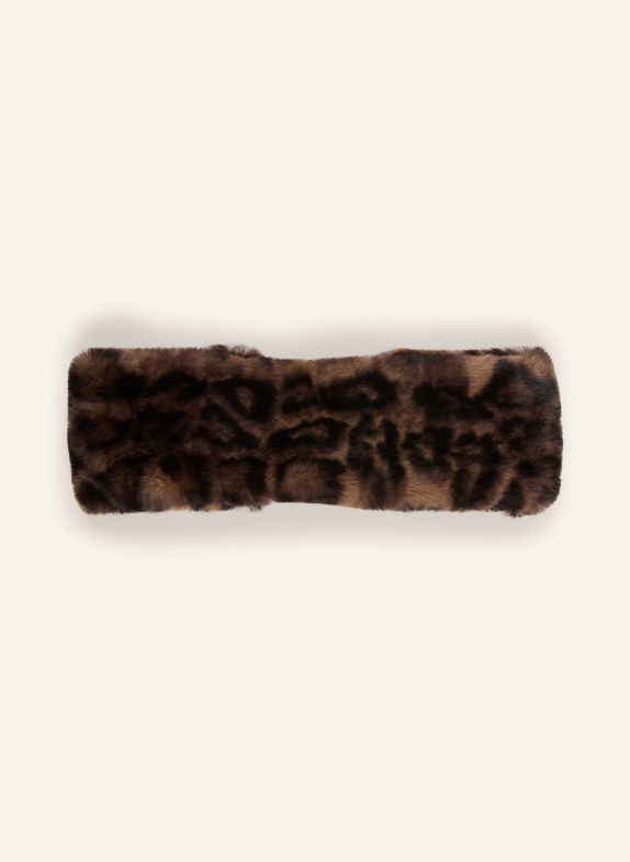 APPARIS ELENI Headband made of faux fur BROWN / BLACK