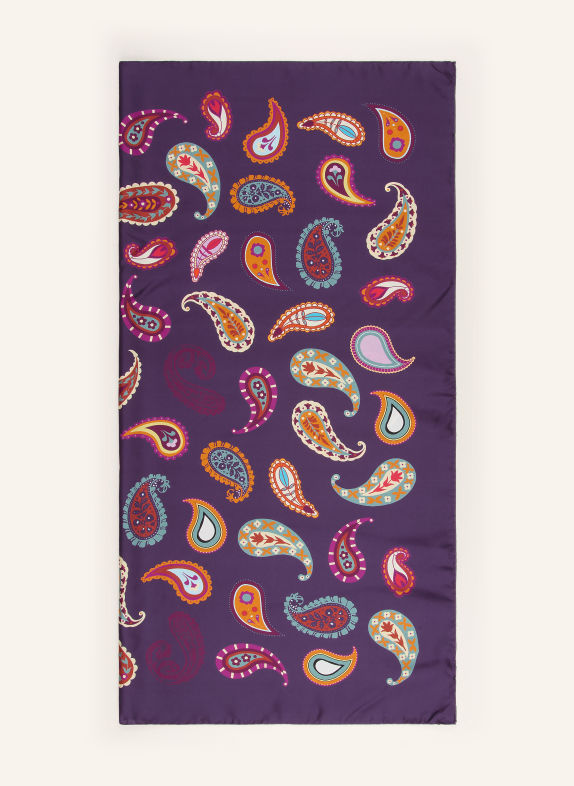 Barbieri Silk scarf DARK PURPLE / ORANGE / BLUE