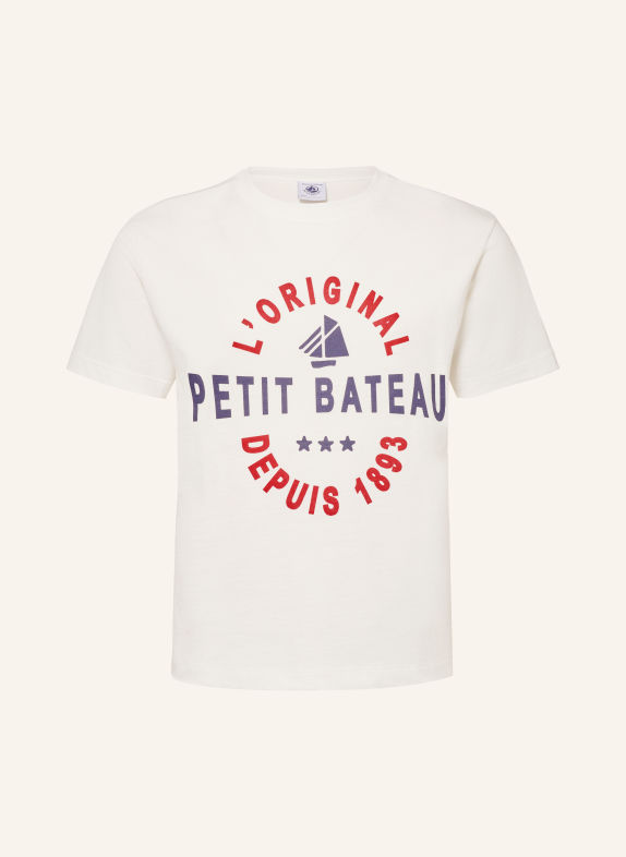 PETIT BATEAU T-shirt BIAŁY / CIEMNOCZERWONY / GRANATOWY