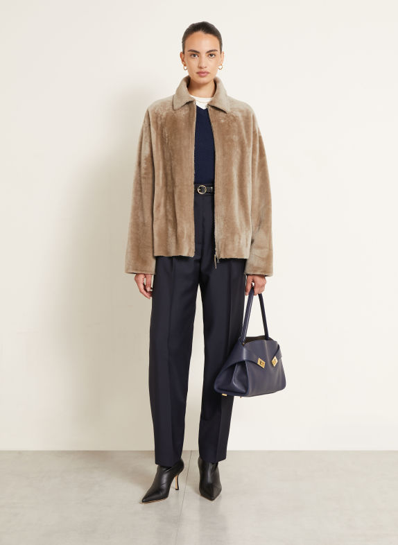 UTZON Omkeerbare leren jas JOJI BEIGE