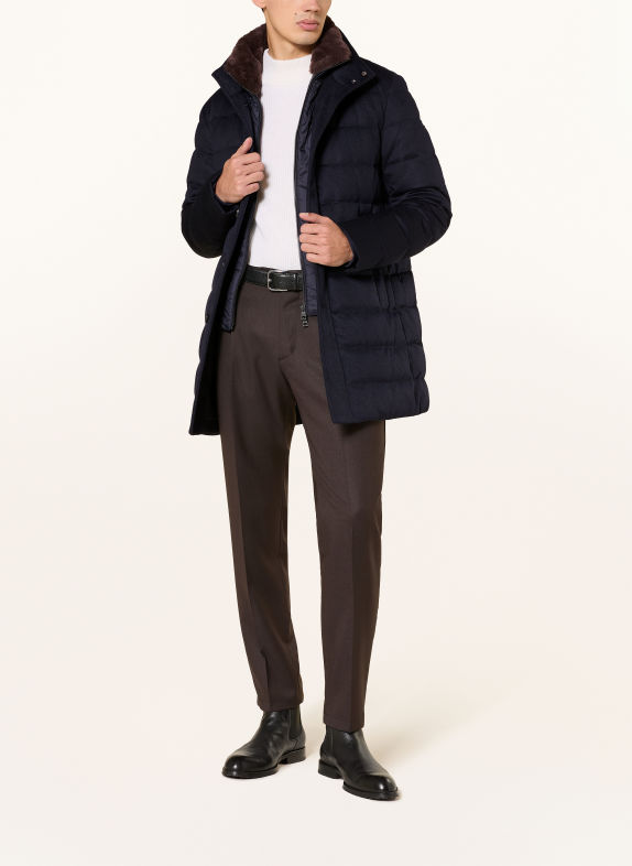 DUNO ORLANDO Down coat with Removable Trim DARK BLUE