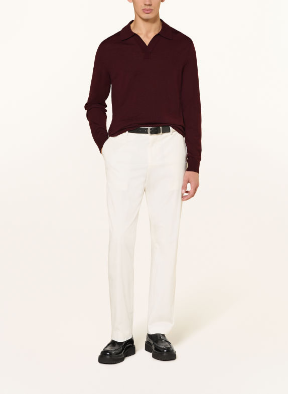 STRELLSON Strikket poloshirt MAREK MØRKERØD