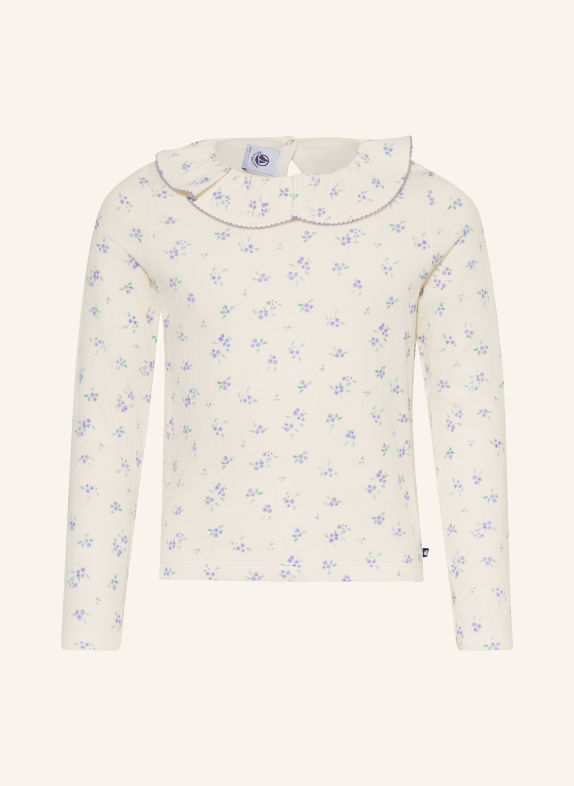 PETIT BATEAU Tričko s dlouhým rukávem BÍLÁ / FIALOVÁ / ZELENÁ