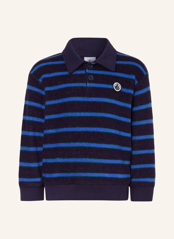 PETIT BATEAU Terry Cloth Polo shirt DARK BLUE / DARK GREEN / BLUE