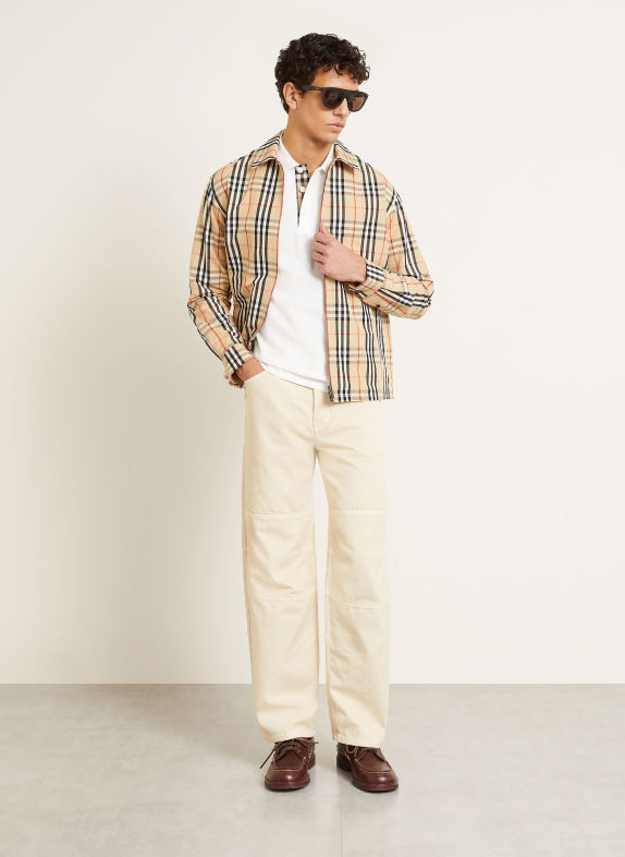 BURBERRY Polokošile z piké EDDIE BÍLÁ