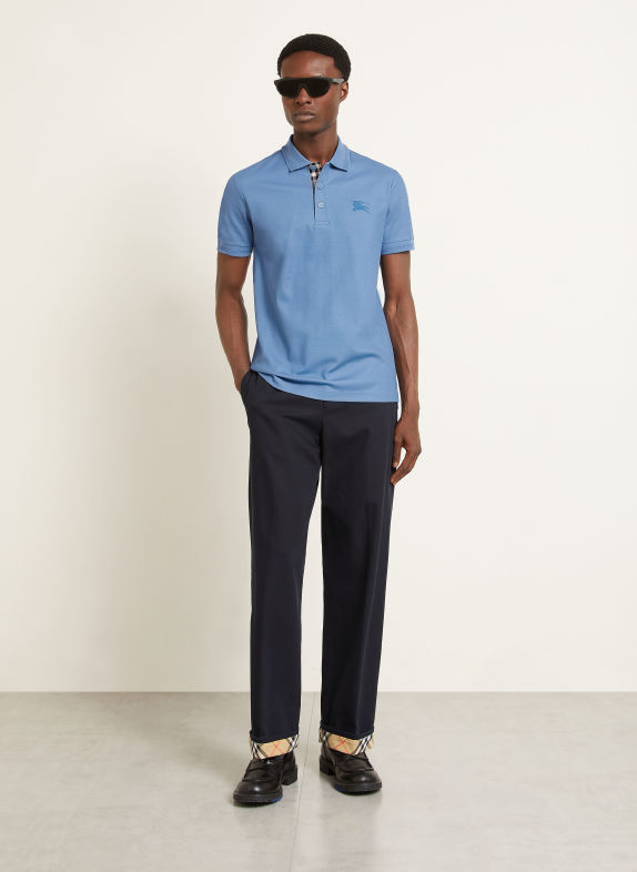 BURBERRY Polokošile z piké EDDIE MODRÁ
