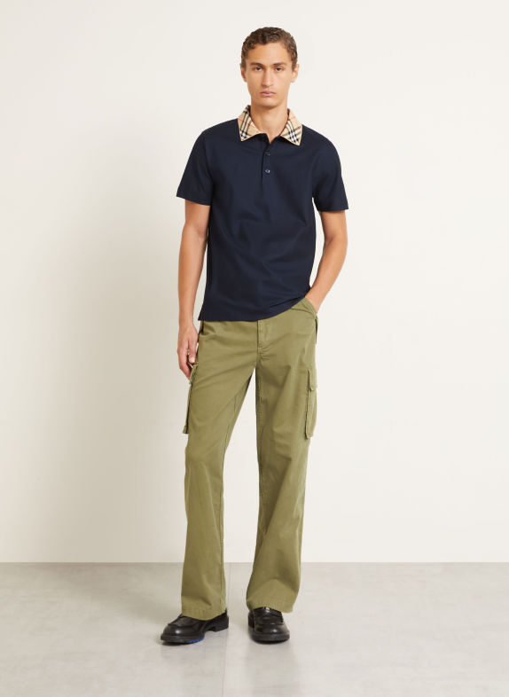 BURBERRY Polokošile z piké EVAN TMAVĚ MODRÁ / ČERVENÁ / ČERNÁ