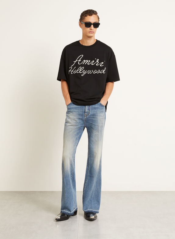 AMIRI T-Shirt HOLLYWOOD SCHWARZ / CREME