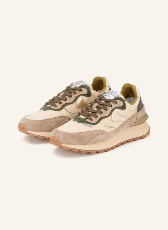 VOILE BLANCHE Sneakers QWARK HYPE CRÈME / MARRON CLAIR / KAKI