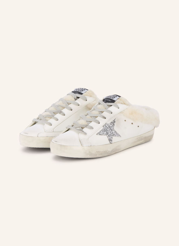 GOLDEN GOOSE Mules SUPER-STAR ECRU / SILBER