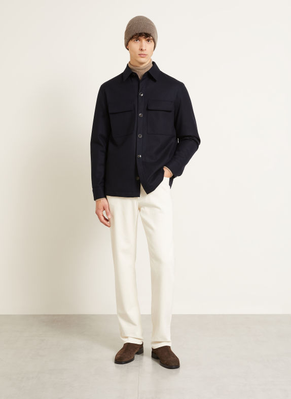 AGNONA Overjacket aus Cashmere DUNKELBLAU