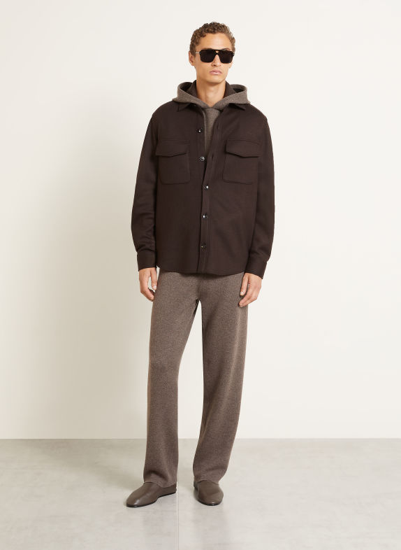 AGNONA Overjacket mit Cashmere DUNKELBRAUN