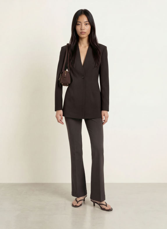 GUESS Long blazer DARK BROWN