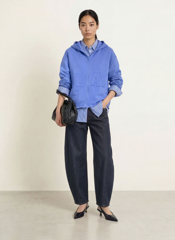 10DAYS Oversized-Sweatjacke BLAU