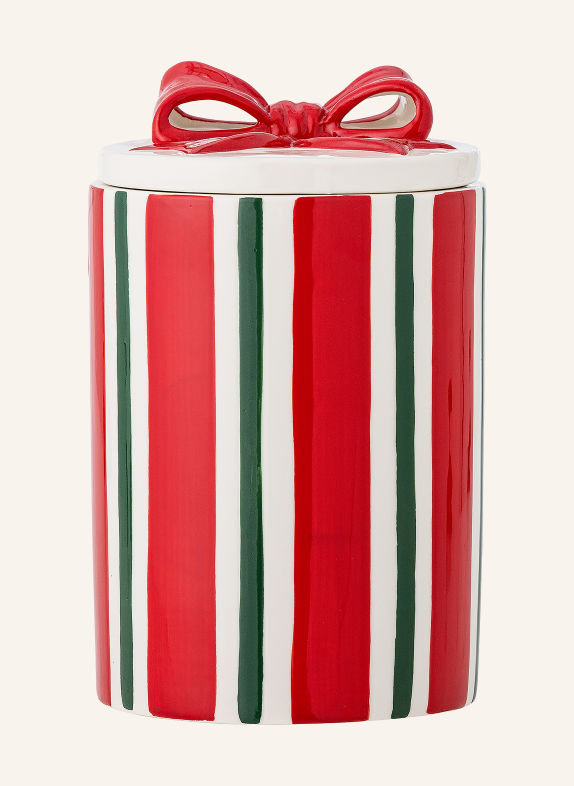Bloomingville MARNIA Storage container RED / DARK GREEN / WHITE