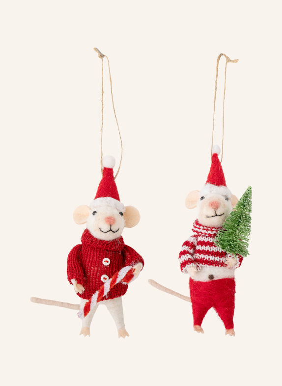 Bloomingville PEO Decorative Ornaments CREAM / DARK RED / GREEN