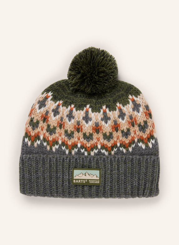 Barts TOBLES Hat DARK GREEN / BEIGE / DARK ORANGE