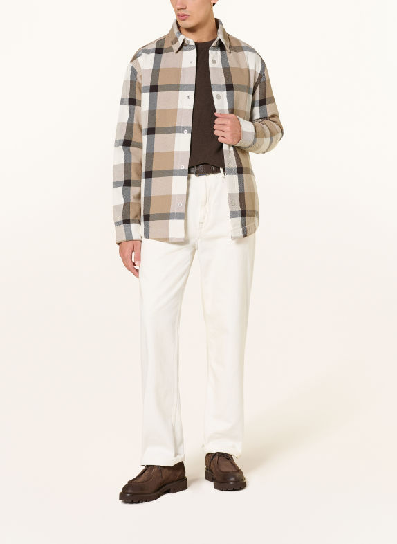 JOOP! JEANS HOLT Overshirt BEIGE / DARK BROWN / WHITE