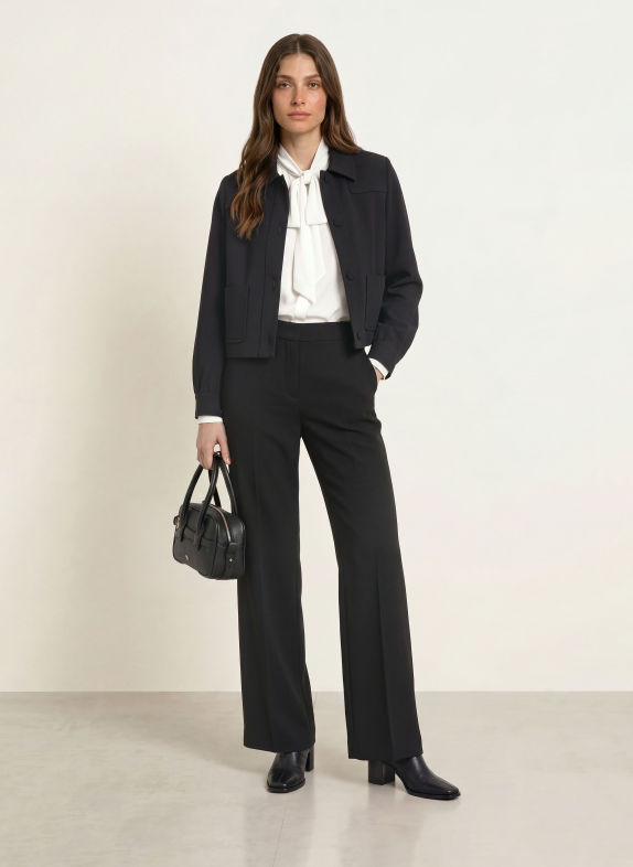 RAFFAELLO ROSSI MILARA Wide-leg trousers BLACK